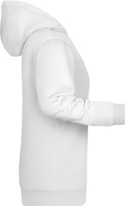 Womens sweatshirt with hoodie James Nicholson, white, XXL