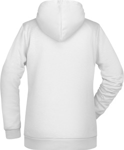 Womens sweatshirt with hoodie James Nicholson, white, XXL