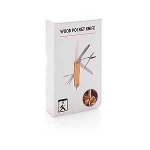 Wood pocket knife, brown