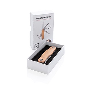 Wood pocket knife, brown