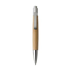 Wooden ballpen with metal clip.Brown