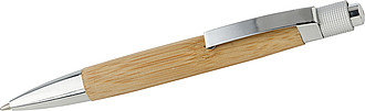 Wooden ballpen with metal clip.Brown