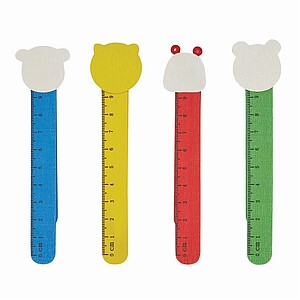 Wooden bookmarks 4-times assorted,colour coloured