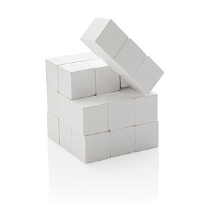 Wooden brain game in canvas pouch, white