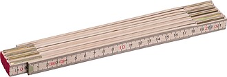 Wooden folding ruler, beige
