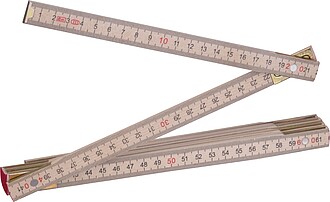 Wooden folding ruler, beige