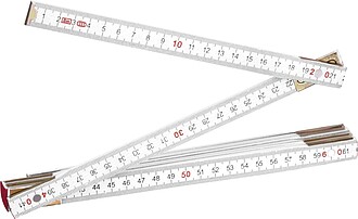 Wooden folding ruler, white