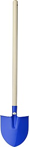 Wooden garden shovel, cobalt blue