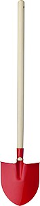 Wooden garden shovel, red