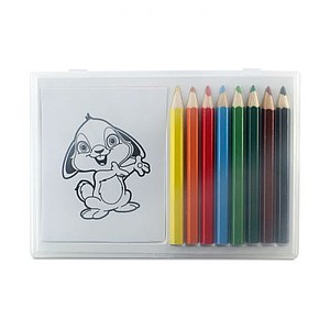 Wooden pencil colouring set, multicolour