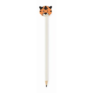 Wooden pencil in animal shape, white