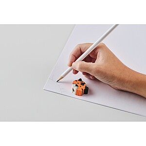 Wooden pencil in animal shape, white