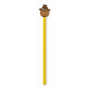 Wooden pencil in animal shape, yellow