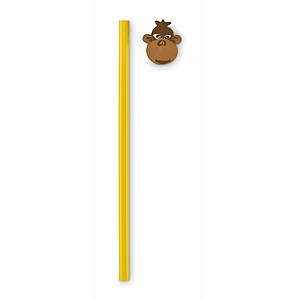 Wooden pencil in animal shape, yellow