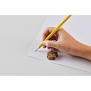 Wooden pencil in animal shape, yellow