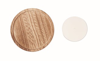 Wooden plate with candle