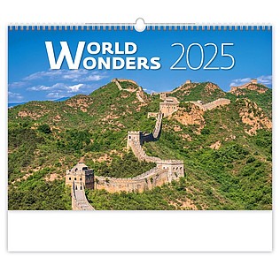 World Wonders 2025, nástěnný kalendář, prodloužená záda