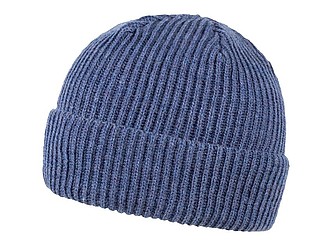 Wrap winter hat, blue melange