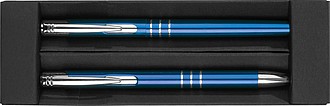Writing set with ball pen and rollerball pen