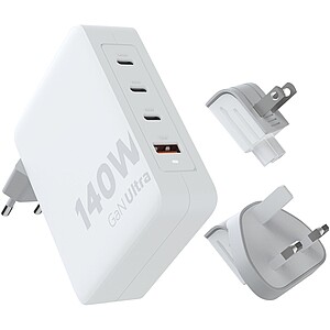 Xtorm XVC2140 GaN Ultra 140W travel charger with 240W USB-C PD cable, white