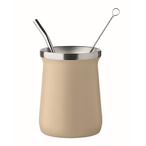 Yerba mate tea cup, beige
