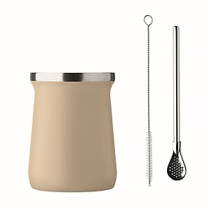Yerba mate tea cup, beige