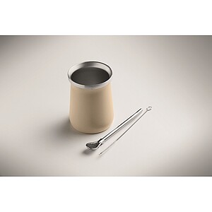 Yerba mate tea cup, beige