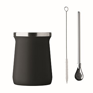 Yerba mate tea cup, black