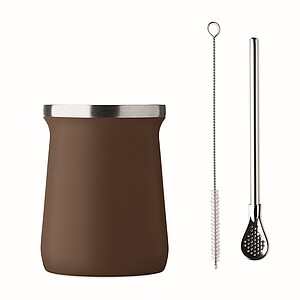 Yerba mate tea cup, brown