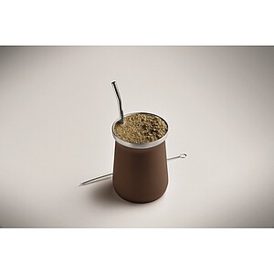 Yerba mate tea cup, brown