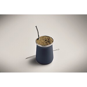Yerba mate tea cup, french navy