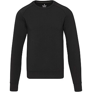 Yukon unisex interlock sports crewneck sweater, solid black