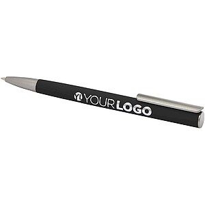 Ziguur recycled aluminium ballpoint pen (blue ink), solid black