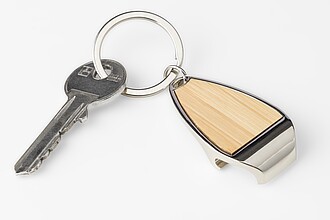 Zinc alloy keychain Aria, brown