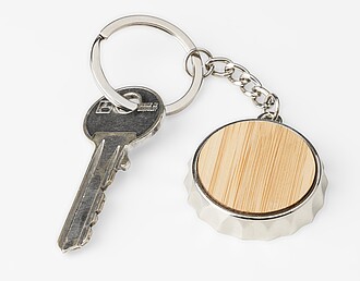 Zinc alloy keychain Finn, brown