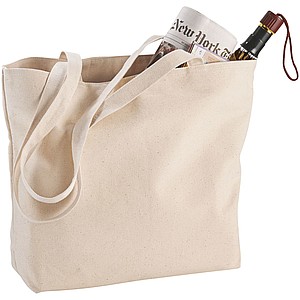 Zippered cotton tote bag 15 l, 320 g/m2 , natural