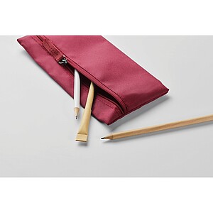 Zippered pencil case, burgundy