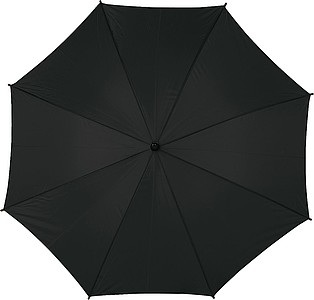 ACHILLE Automatický deštník s dřevěnou rukojetí, černý - reklamní deštníky