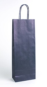 DUNEO Papírová taška na víno 14x8x39 cm, modrá - taška s vlastním potiskem