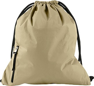 PANGOR Stahovací batoh s kapsičkou na zip, béžová - reklamní předměty
