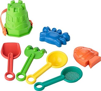 Plážové hračky na písek z recyklovaného plastu, vícebarevný - reklamní předměty