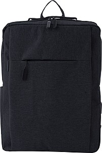Polyesterový batoh s USB portem do vnitřní části, černý - reklamní předměty