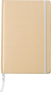 XENIO Zápisník A5 linkovaný s kartonovými deskami, 160 stran, bílá - ekologické reklamní předměty