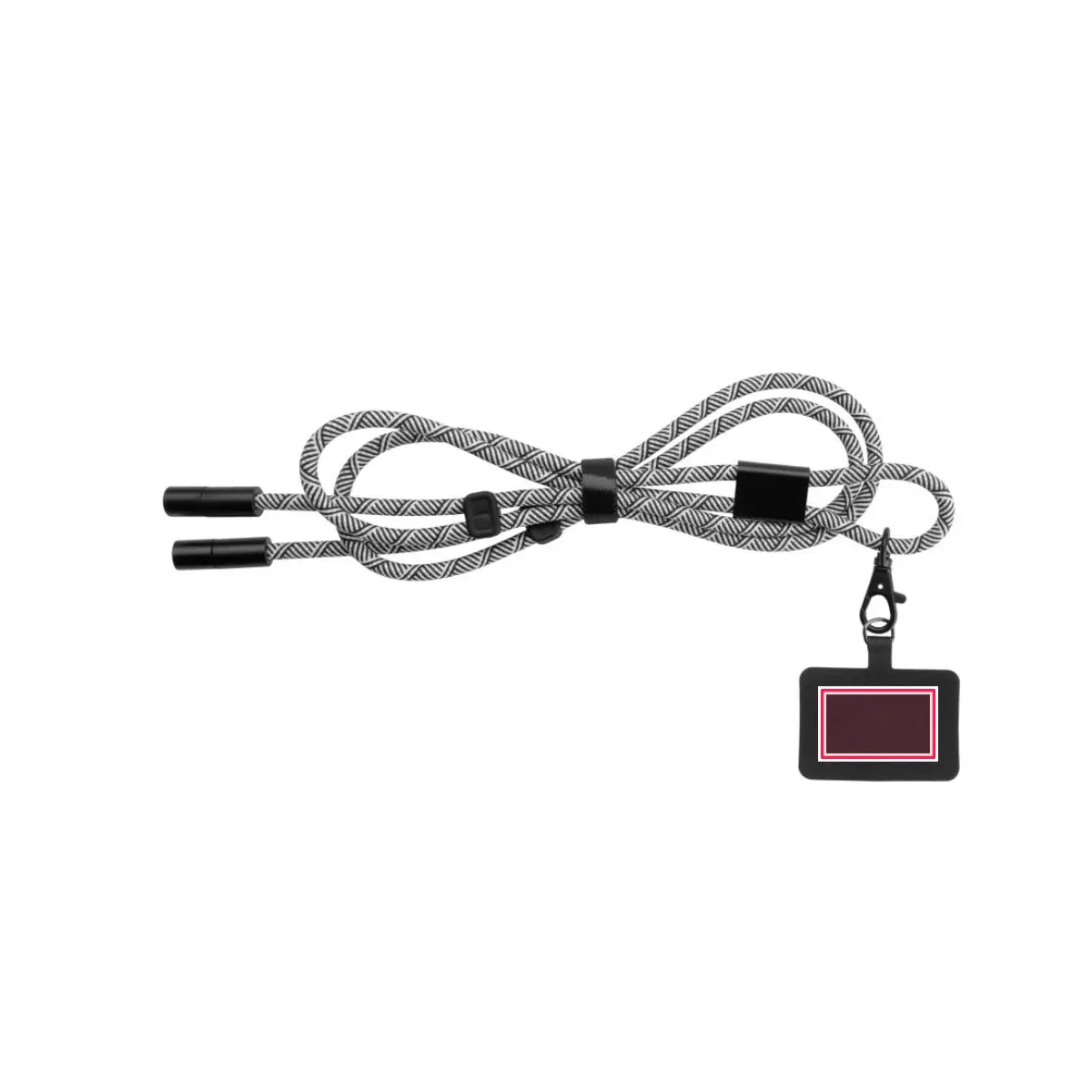 Print location: AUDREY Charging Cable with Phone Holder Black White - Phone Tag