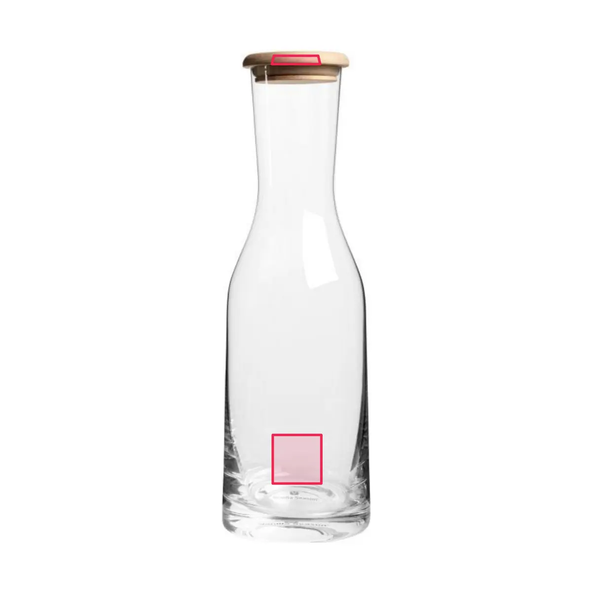 Print location: WAINUI - bottom of carafe, upper wooden surface of carafe lid