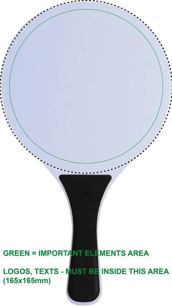 Print position: Racket - 1 - front - area for digital printing