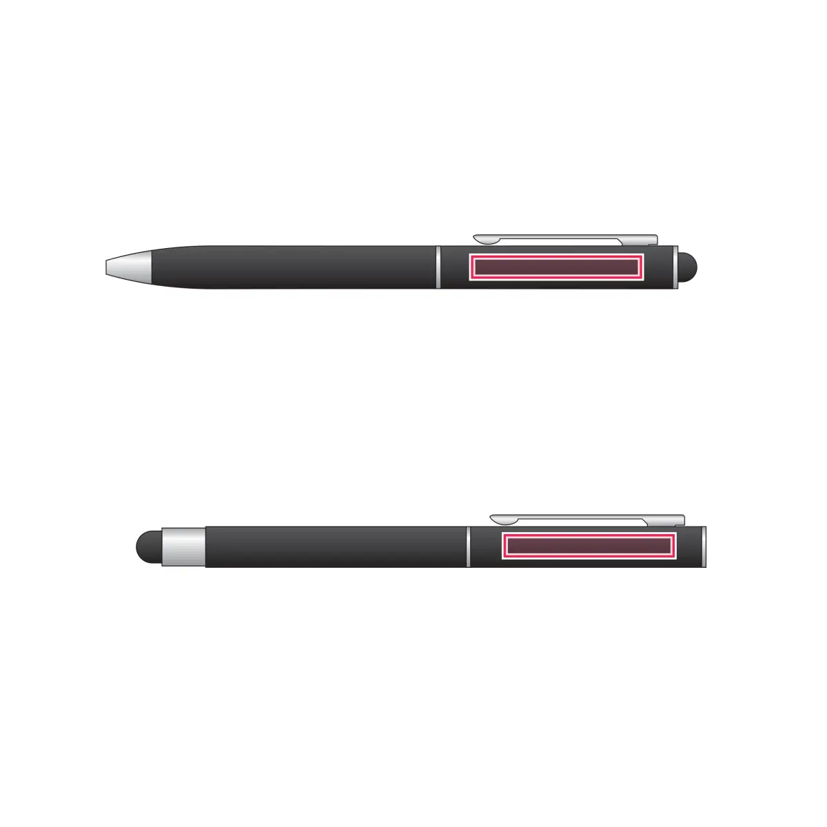 Print placement: CLAUDIE SET Ballpoint Pen & Rollerball Set, Black - Pen & Rollerball Body