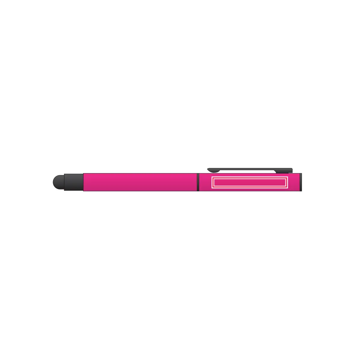 Print placement: CELEBRATION Metallic Rollerball with Stylus, Pink - Side of Pen Body