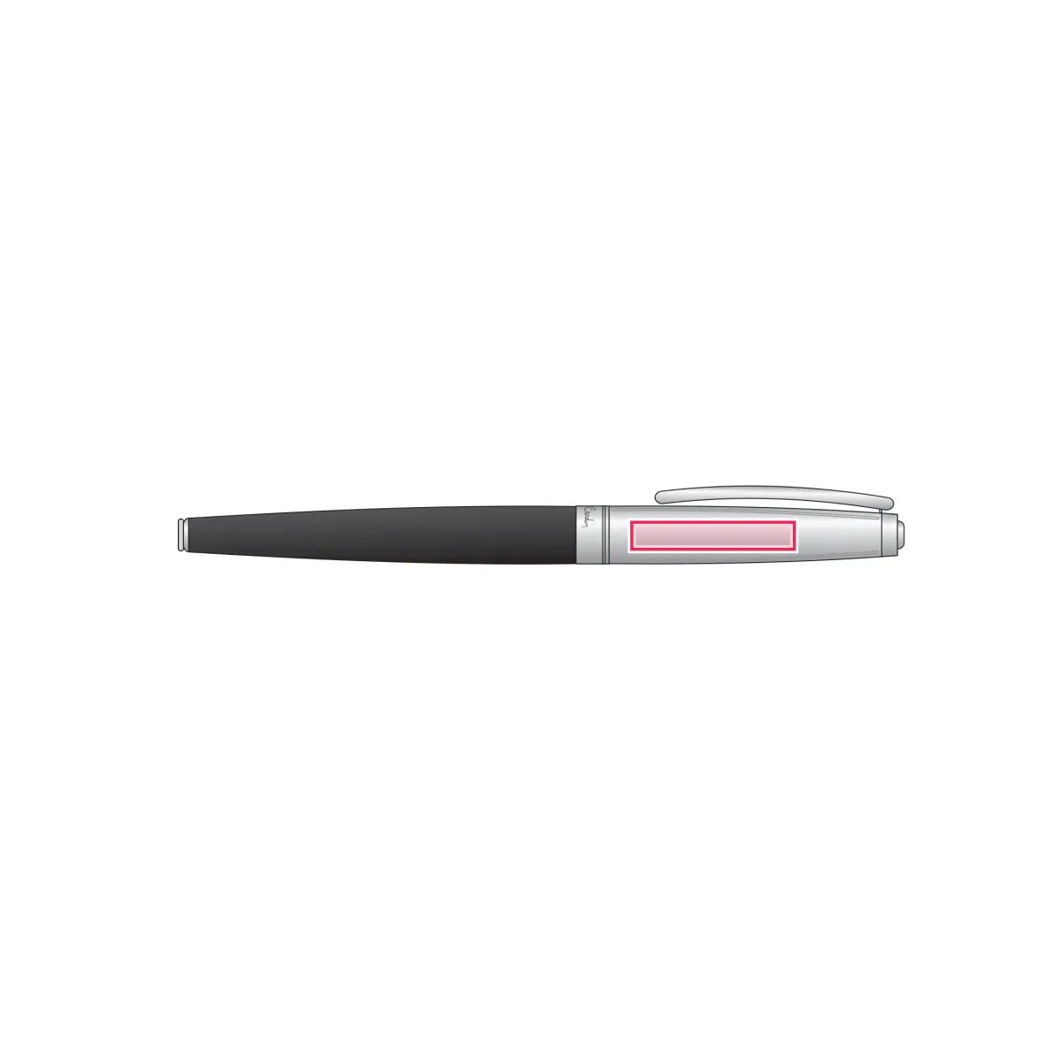 Print location: DIDIER metal rollerball with blue refill - Side of pen body