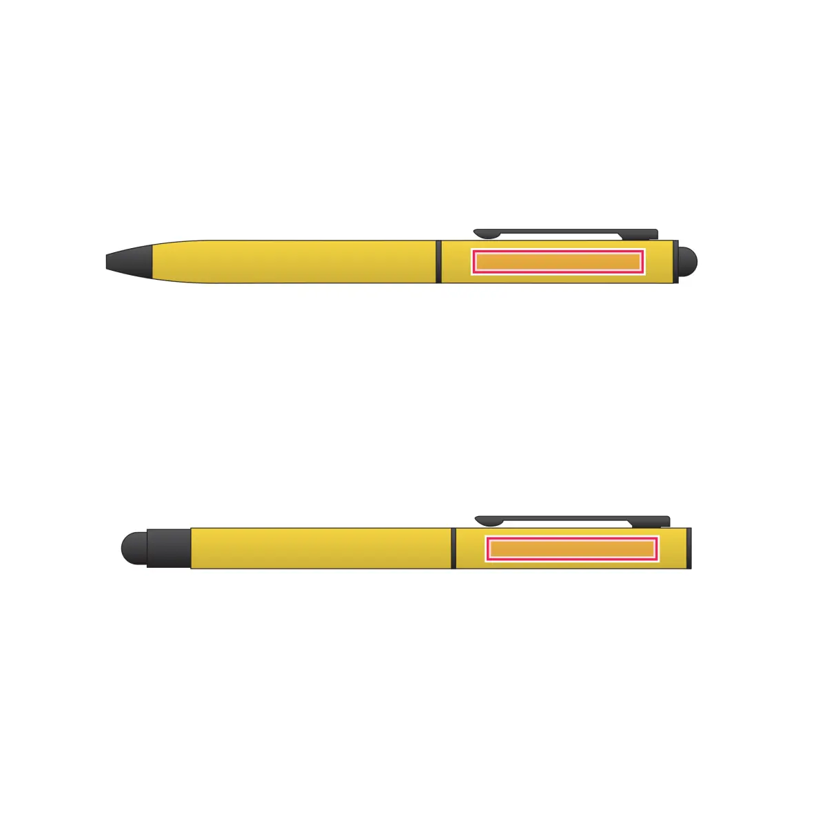 Print placement: CELEBRATION SET Ballpoint Pen and Rollerball Set, Yellow - Pen and Rollerball Body